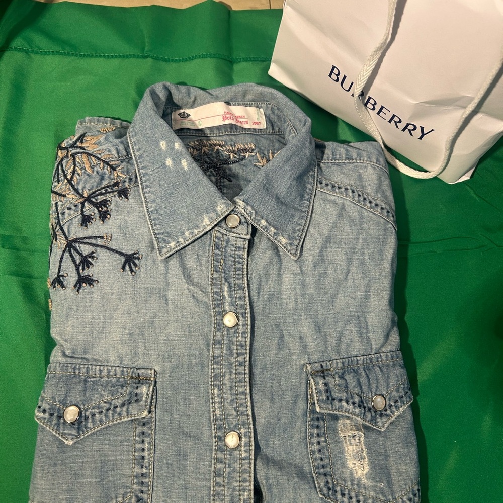 Vintage Ralph Lauren Polo Jeans Woman’s Jacket with Floral embroidered Size L